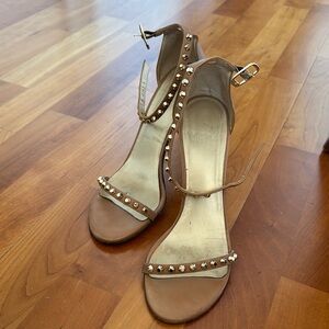 Stuart Weitzman Tan Studded Heels (4inch)